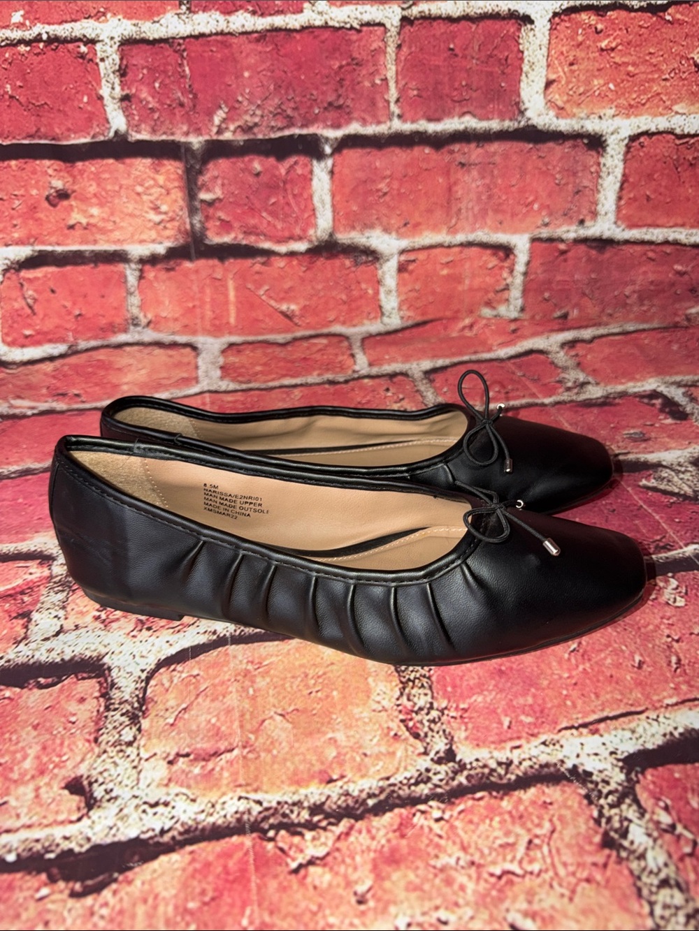 Esprit Black Ballet Flats Bow Detail Women’s Size 8.5 Classic Minimal